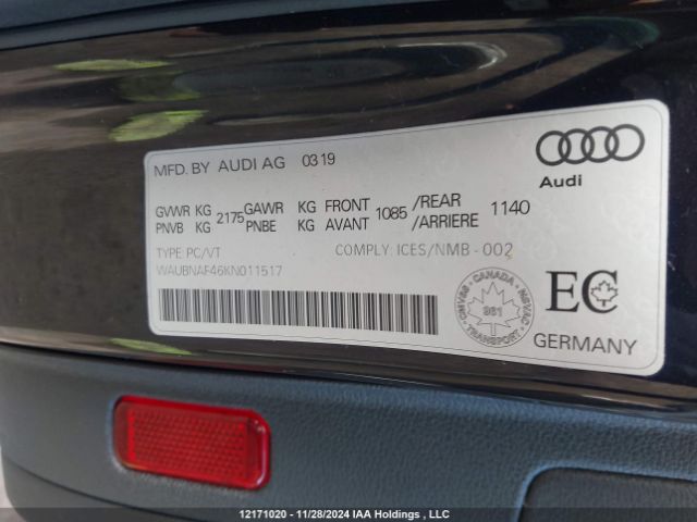 WAUBNAF46KN011517 2019 AUDI
