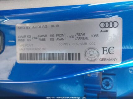 WAUF1GFFXKA086780 2019 AUDI
