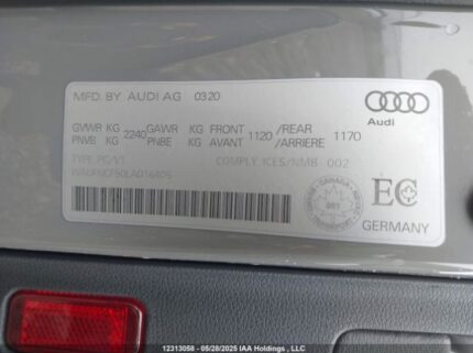 WAUFNCF50LA016405 2020 AUDI