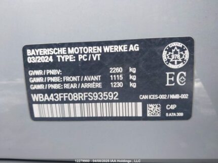 WBA43FF08RFS93592 2024 BMW