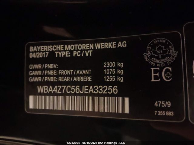 WBA4Z7C56JEA33256 2018 BMW