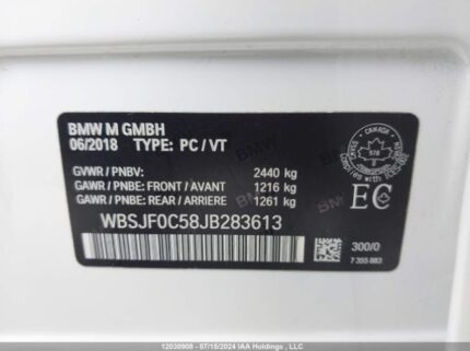 WBSJF0C58JB283613 2018 BMW