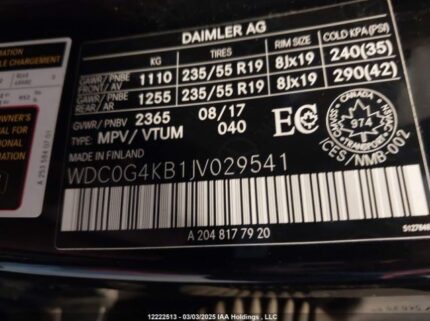 WDC0G4KB1JV029541 2018 MERCEDES-BENZ