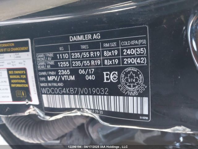 WDC0G4KB7JV019032 2018 MERCEDES-BENZ