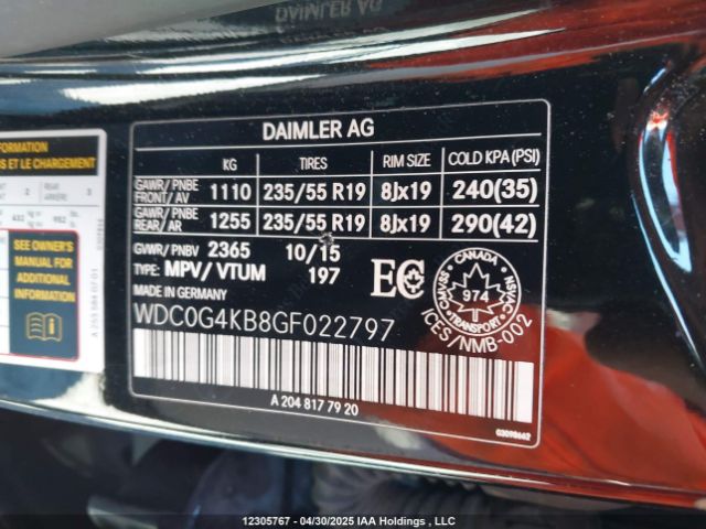 WDC0G4KB8GF022797 2016 MERCEDES-BENZ