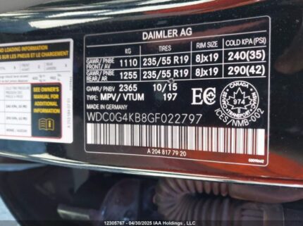 WDC0G4KB8GF022797 2016 MERCEDES-BENZ