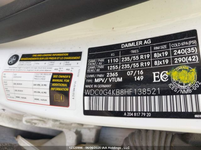 WDC0G4KB8HF138521 2017 MERCEDES-BENZ