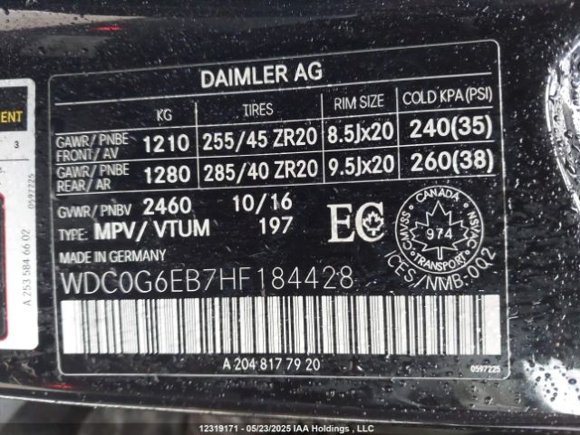WDC0G6EB7HF184428 2017 MERCEDES-BENZ