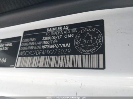 WDCYC7DF4HX279029 2017 MERCEDES-BENZ