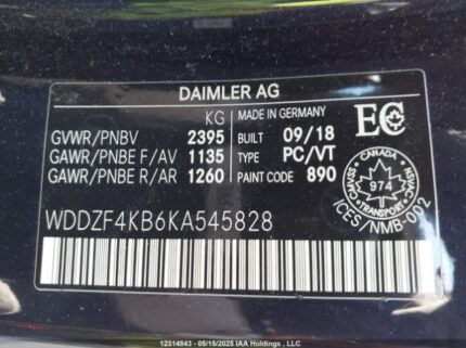WDDZF4KB6KA545828 2019 MERCEDES-BENZ