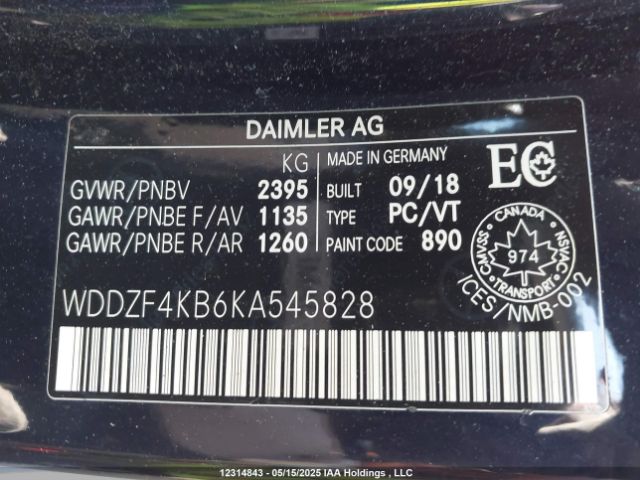 WDDZF4KB6KA545828 2019 MERCEDES-BENZ