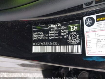 WDDZF6GB5JA463365 2018 MERCEDES-BENZ