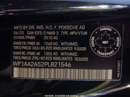 WP1AA2A52PLB21546 2023 PORSCHE