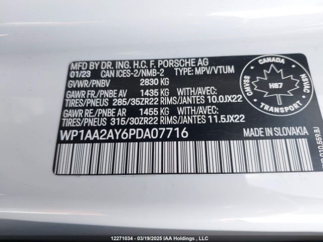 WP1AA2AY6PDA07716 2023 PORSCHE