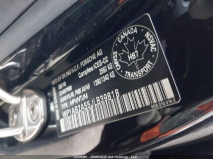 WP1AB2A55JLB39818 2018 PORSCHE