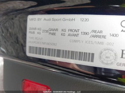 WUAPCAF27MN905092 2021 AUDI