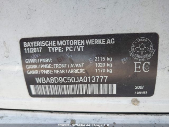 WBA8D9C50JA013777 2018 BMW