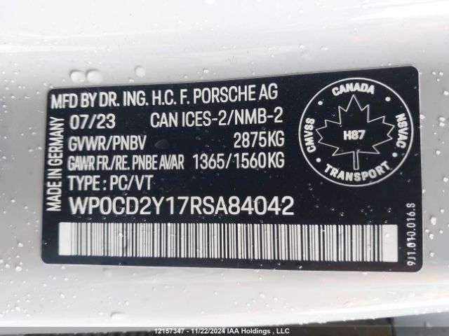 WP0CD2Y17RSA84042 2024 PORSCHE