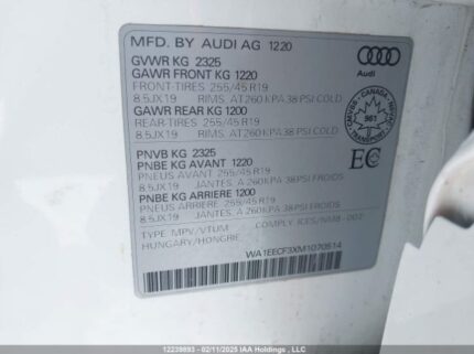 WA1EECF3XM1070514 2021 AUDI