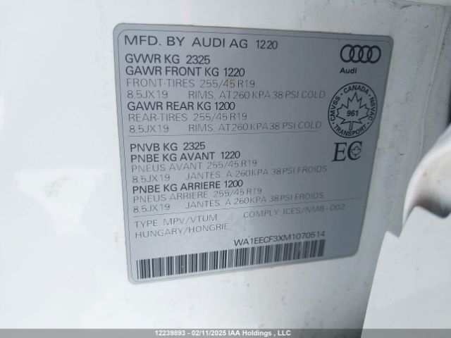 WA1EECF3XM1070514 2021 AUDI