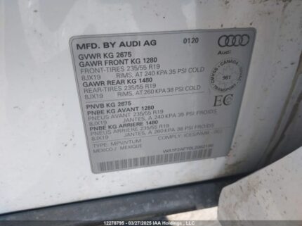 WA1F2AFY0L2062196 2020 AUDI