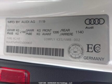 WAUENAF44LN006802 2020 AUDI