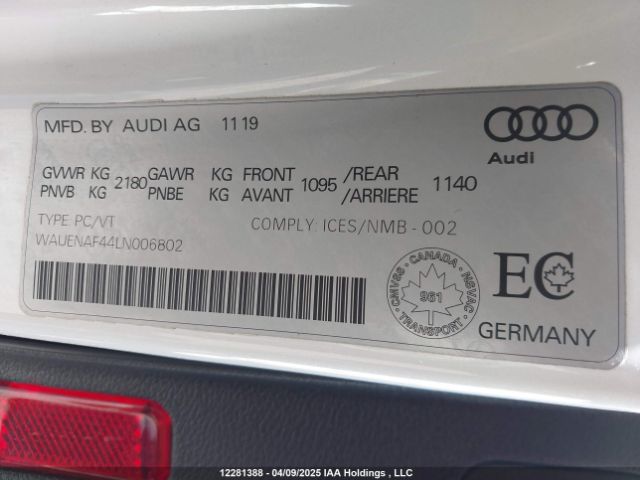WAUENAF44LN006802 2020 AUDI
