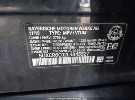 5UXCR6C02L9B45527 2020 BMW