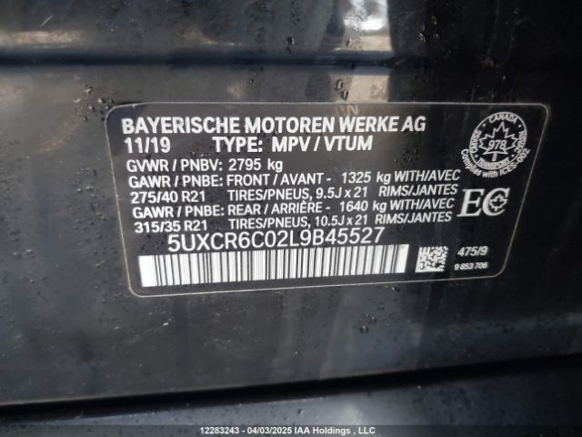 5UXCR6C02L9B45527 2020 BMW