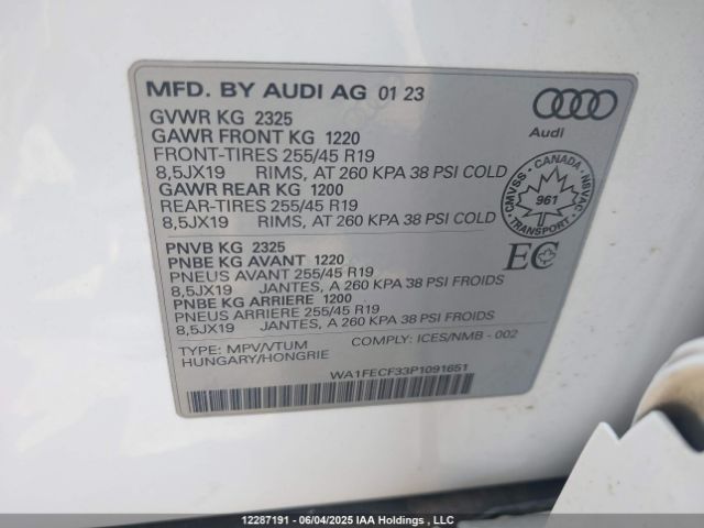 WA1FECF33P1091651 2023 AUDI