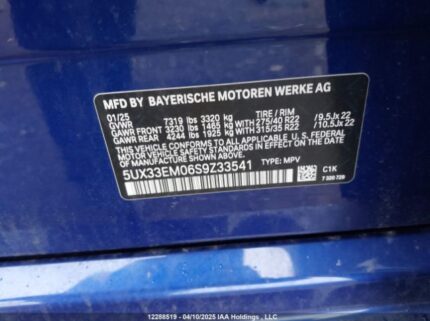 5UX33EM06S9Z33541 2025 BMW