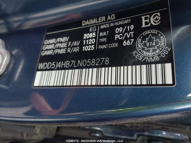 WDD5J4HB7LN058278 2020 MERCEDES-BENZ