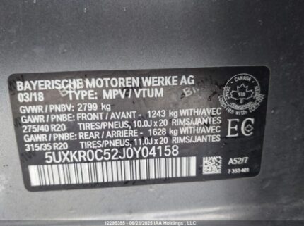 5UXKR0C52J0Y04158 2018 BMW