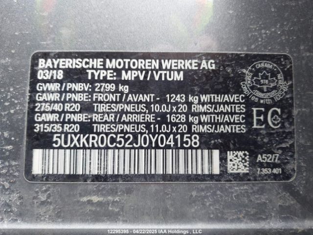5UXKR0C52J0Y04158 2018 BMW