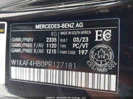 W1KAF4HB0PR127181 2023 MERCEDES-BENZ