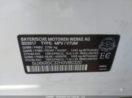 5UXKR0C32H0V80320 2017 BMW