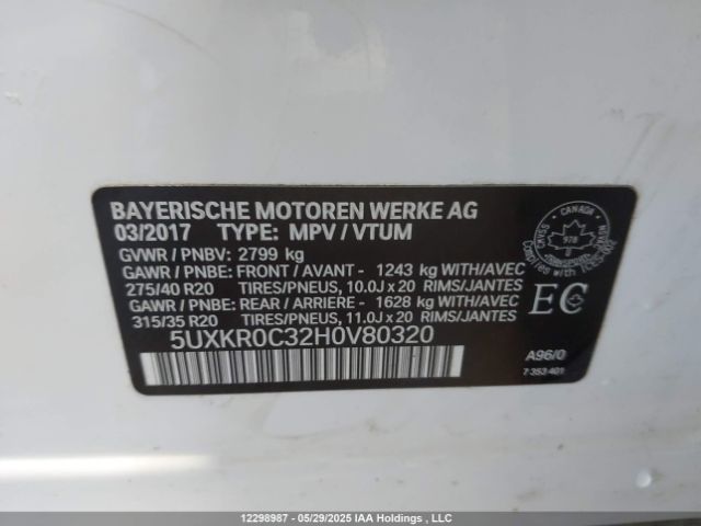 5UXKR0C32H0V80320 2017 BMW