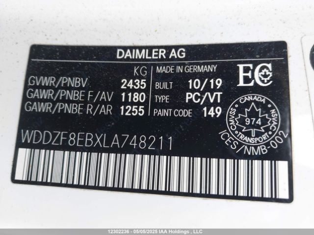 WDDZF8EBXLA748211 2020 MERCEDES-BENZ