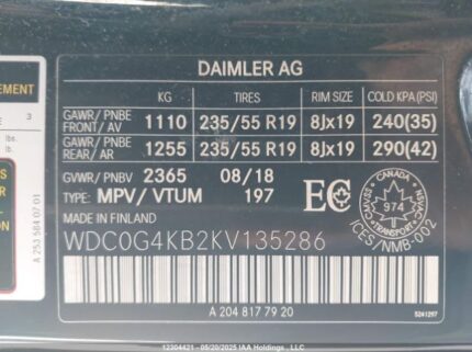 WDC0G4KB2KV135286 2019 MERCEDES-BENZ