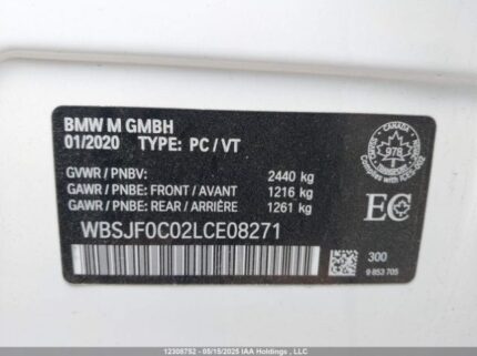 WBSJF0C02LCE08271 2020 BMW