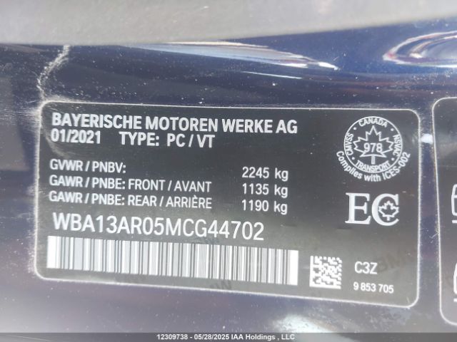 WBA13AR05MCG44702 2021 BMW