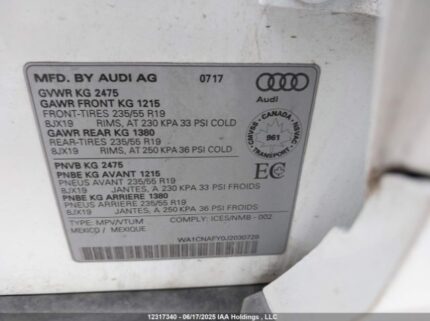 WA1CNAFY0J2030729 2018 AUDI