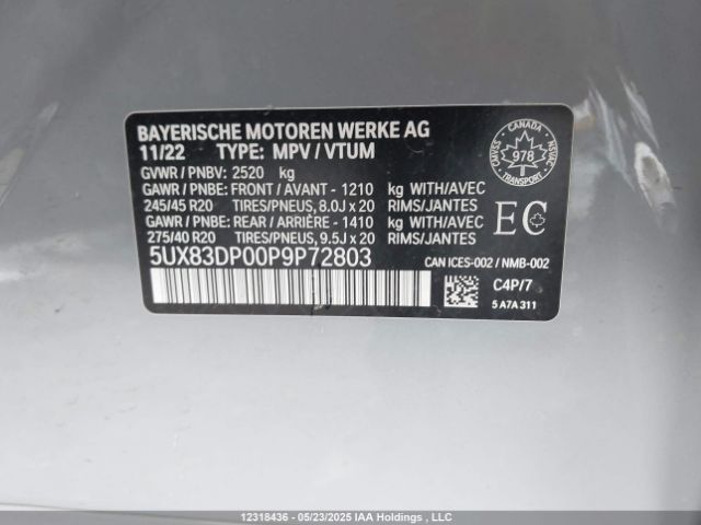 5UX83DP00P9P72803 2023 BMW