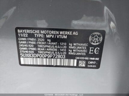 5UX83DP00P9P72803 2023 BMW