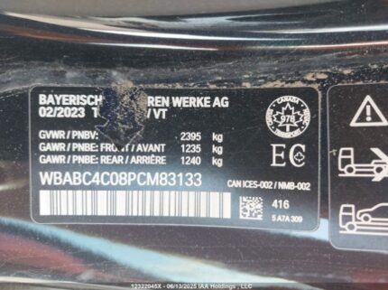 WBABC4C08PCM83133 2023 BMW