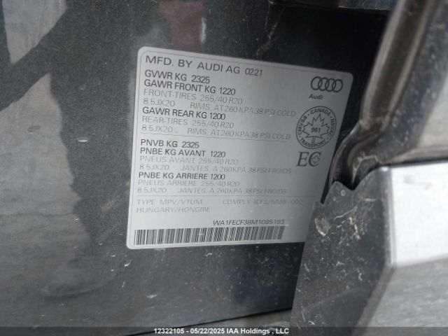 WA1FECF38M1085193 2021 AUDI