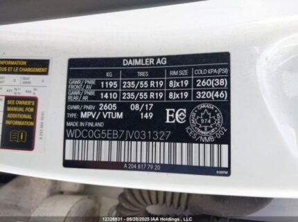 WDC0G5EB7JV031327 2018 MERCEDES-BENZ