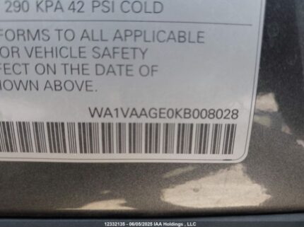 WA1VAAGE0KB008028 2019 AUDI