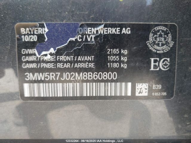 3MW5R7J02M8B60800 2021 BMW