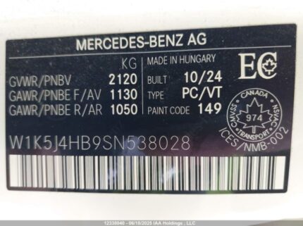 W1K5J4HB9SN538028 2025 MERCEDES-BENZ